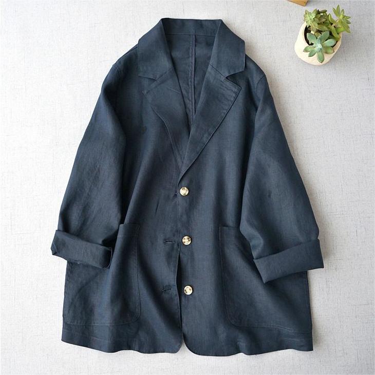 「くたっと、柔らか」 日焼け対策 M-2XL 綿麻  シングルブレスト 折り襟  カーディガン M ベージュ