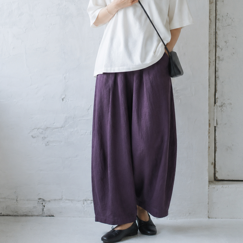M-6XL リボン 無地 綿麻 アンクル丈（9分丈）体型をカバー カジュアルパンツ M コーヒー