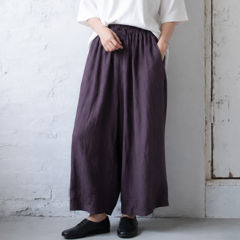 M-6XL リボン 無地 綿麻 アンクル丈（9分丈）体型をカバー カジュアルパンツ M コーヒー