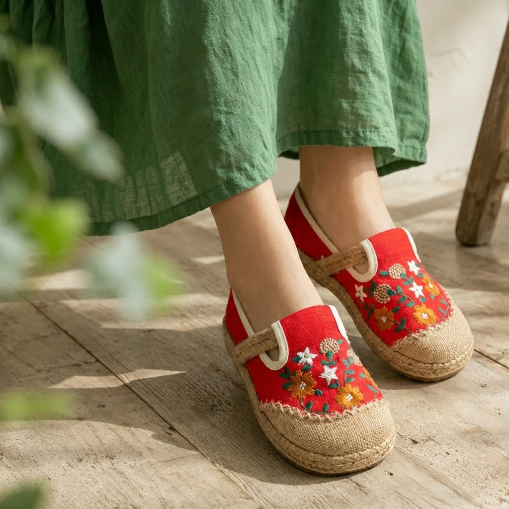 22.5-25cm 花模様 キュート プリント  刺繍  キック 22.5 ホワイト