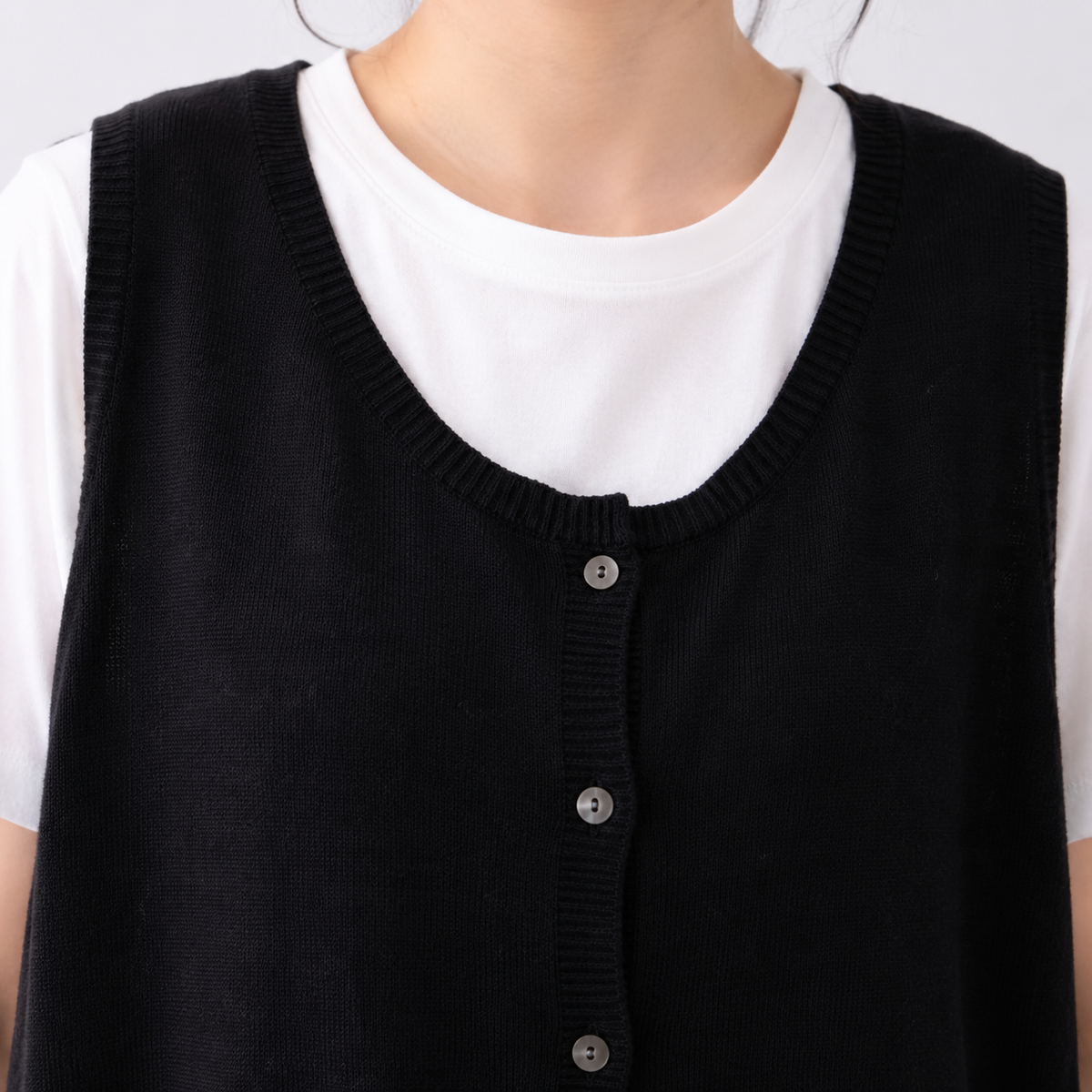 M-XL 綿麻 無地 ノースリーブ ノーマルスリーブ ロング丈 半袖 シンプル 半袖シャツ、ベスト、パンツ  3点セット M 写真通り/3点セット