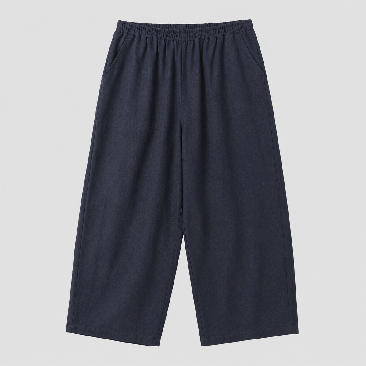 M-XL 綿麻 ノーマルスリーブ 落ち肩スリーブ レギュラー丈 半袖 無地 シンプル 半袖シャツ、ベスト、パンツ 3点セット M 白 T シャツ＋グレータンクトップ＋ネイビーパンツ