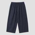 M-XL 綿麻 ノーマルスリーブ 落ち肩スリーブ レギュラー丈 半袖 無地 シンプル 半袖シャツ、ベスト、パンツ 3点セット M 白 T シャツ＋グレータンクトップ＋ネイビーパンツ