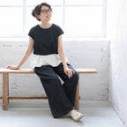 S-XL 肌触り柔らかい セットアップ  半袖 カジュアル トップス+パンツ 2点セット S ネイビー/【2点セット】