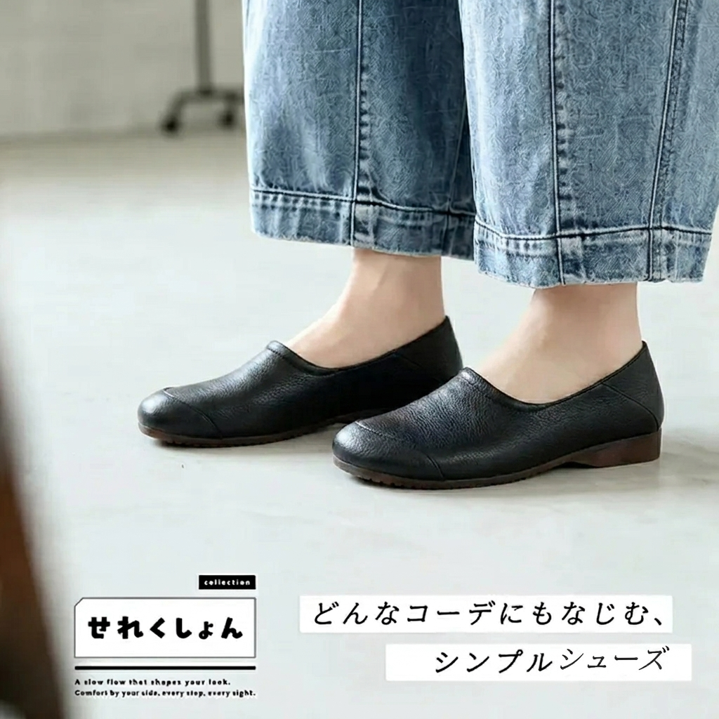 22.5-25cm PU ラバー キック 秋 フラットヒール シンプル ローヒールパンプス 22.5 カーキ