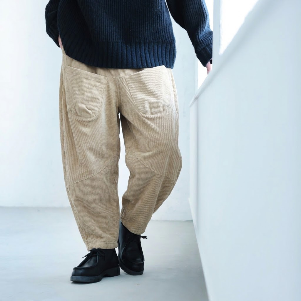 M-2XL 秋冬新作 秋色 無地 シンプル コーデュロイ カジュアルパンツ M アイボリー