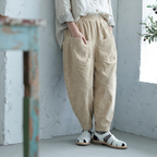M-2XL 秋冬新作 秋色 無地 シンプル コーデュロイ カジュアルパンツ M アイボリー