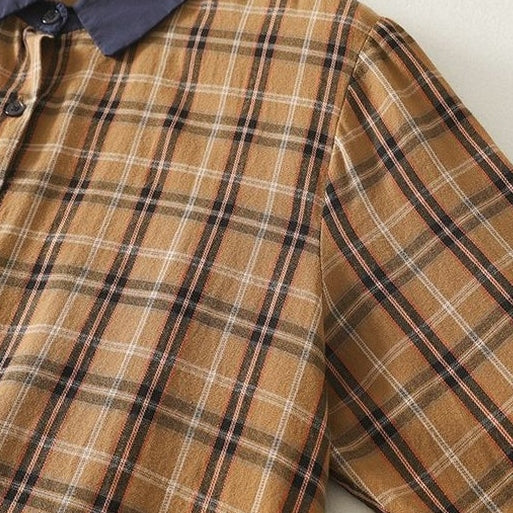 L-2XL 素材とデザインを両立させた  配色襟ブラウス L グリーン