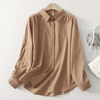 L-2XL POLOネック シングルブレスト レトロ 長袖 シャツ 2XL イエロー