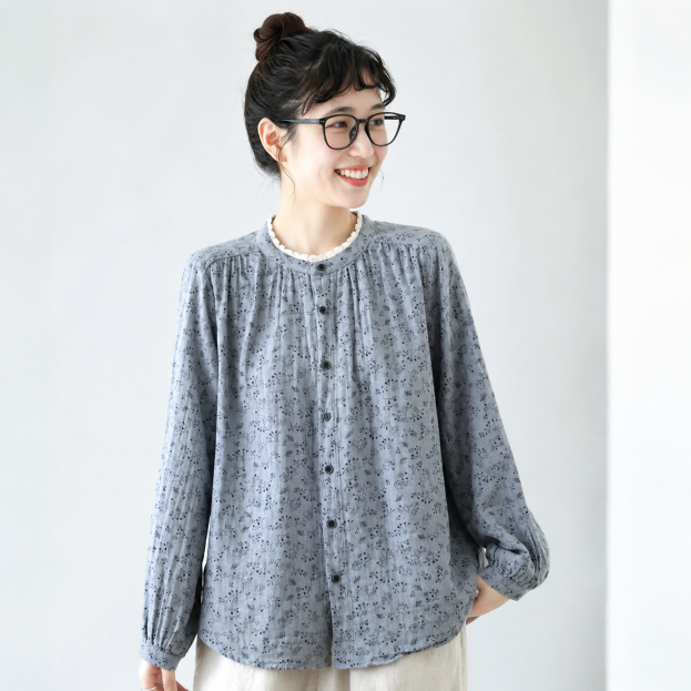 M-2XL 落ち着いたカラー きれいめ シャツ M グレー