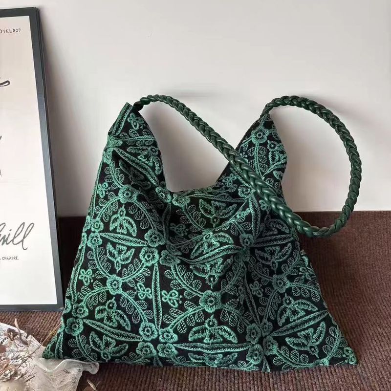 新作発売！ 葉音が聞こえる編みトートバッグ フリー グリーン刺繍