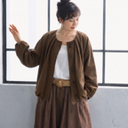 S-XL 上品見え ナチュラル 無地 長袖 いいね ジャケット S ブラウン