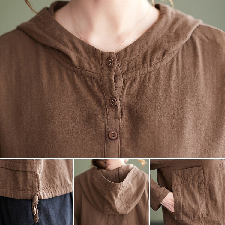 M-2XL 人気を独占中♡ 無地 長袖 フード付き ナチュラル Tシャツ M ホワイト