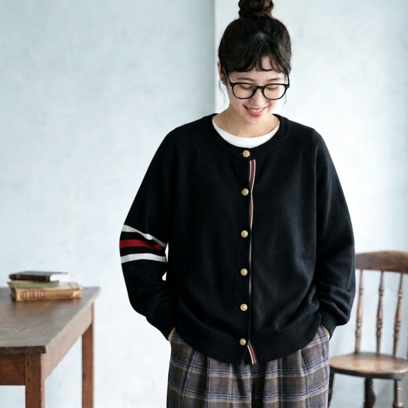 S-2XL 季節をつなぐ 大人のニットカーディガン 2XL ブラック