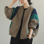 M-2XL 女性に大人気 耐久性 シンプル 配色 ジャケット M コーヒー