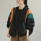 M-2XL 女性に大人気 耐久性 シンプル 配色 ジャケット M コーヒー