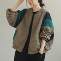 M-2XL 女性に大人気 耐久性 シンプル 配色 ジャケット 2XL コーヒー