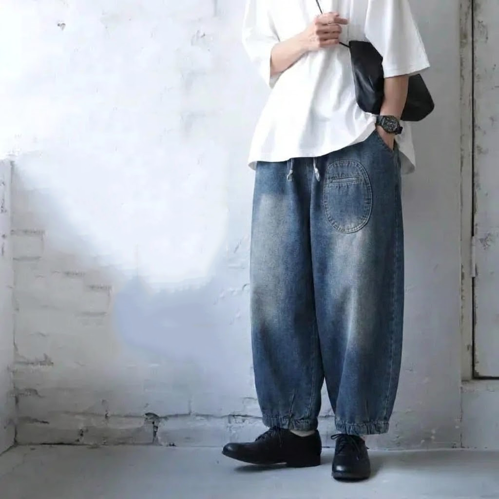 M-2XL 長く着られる ウエストゴム ハーレムパンツ 体型カバー ロングパンツ M 写真通り