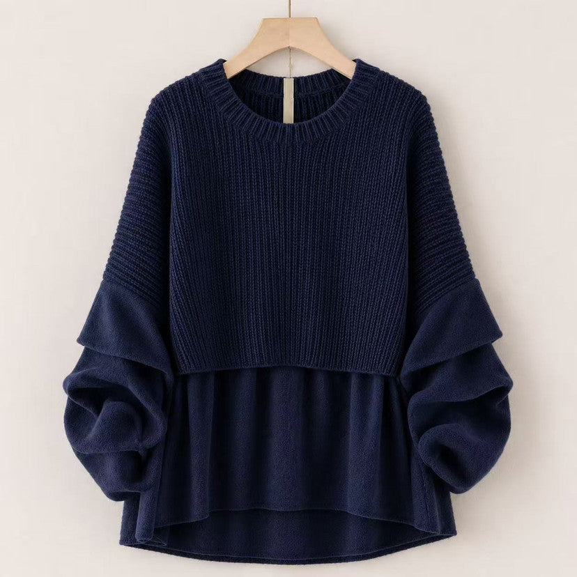 S-L 一枚で完成するふんわりニット S グレー