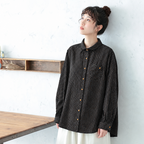 M-2XL ストライプ柄 大人向け 長袖 シャツ M ホワイト