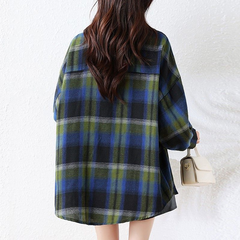 L-5XL『今売れてます!』 切り替え 長袖 チェック柄 シャツ L チェック柄