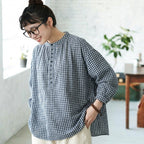 多色お選び可 森ガール ボタン半開き 長袖 シャツ フリー 写真通り1