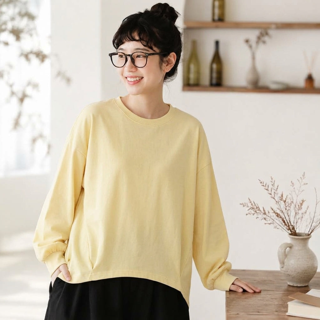 【コットン】ML 超快適 テクスチャ 肌触り柔らかい 無地 Tシャツ M ホワイト