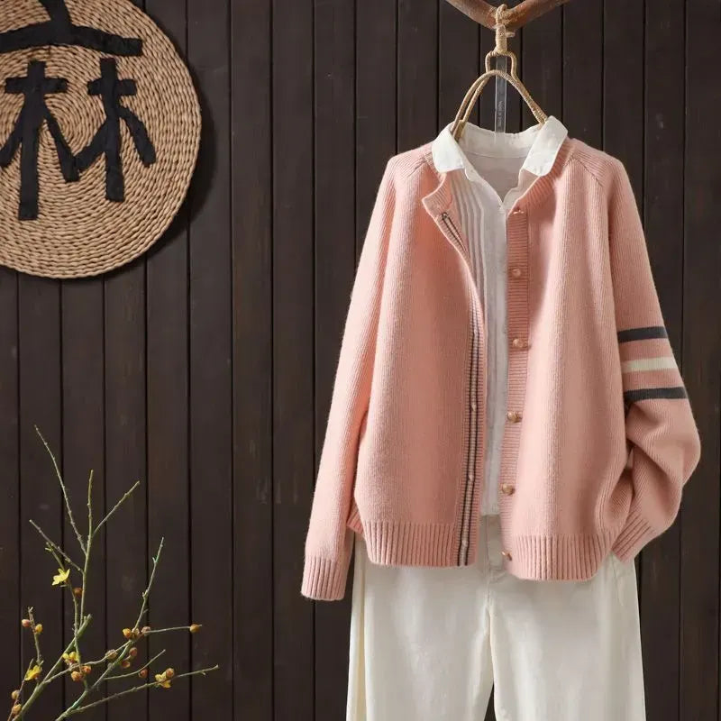 S-3XL everyday な ニットカーディガン S ピンク