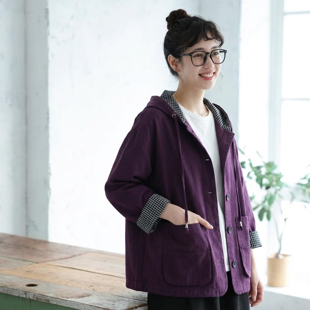 M-2XL 人気商品 ファッション チェック柄 無地 フード付き シングルブレスト 長袖 トレンチコート M オレンジイエロー