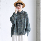 M-2XL 花柄 肌触り柔らかい レトロ シャツ M 写真通り