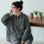M-2XL 花柄 肌触り柔らかい レトロ シャツ M 写真通り