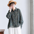 M-2XL 花柄 肌触り柔らかい レトロ シャツ M 写真通り
