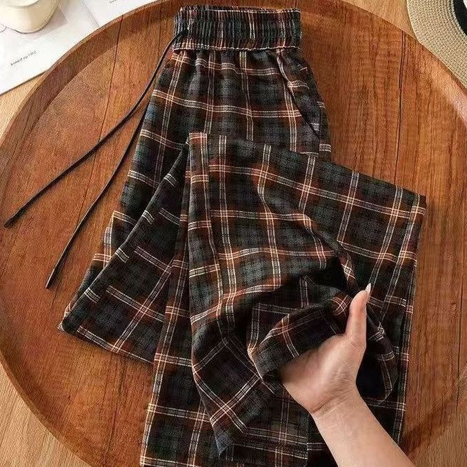 M-5XL  ポケット付き  チェック柄  可愛くて繊細なカジュアルパンツ M 写真通り