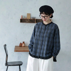 M-2XL チェック柄 シングルブレスト シンプル 長袖 シンプル シャツ M 写真通り