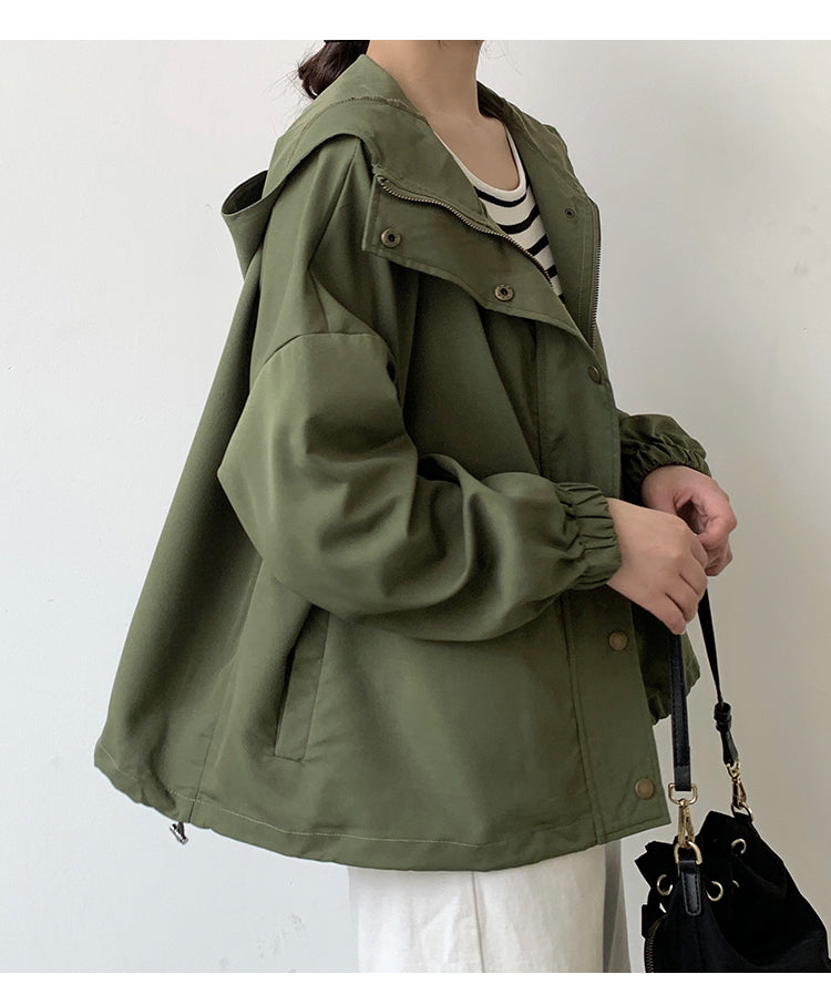 F 高評価続々 上品見え シンプル 無地 柔らかい ジャケット フリー ダークグレー