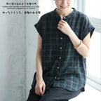 【コットン】M-L  チェック柄 肌触りが良い  ビックシルエット シンプル  シャツ M ライトグレー