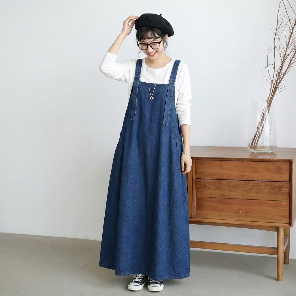 人気を獲得♡M-2XL ノースリーブ ポケット付き 無地 Aライン カジュアル デニムワンピース M ブルー