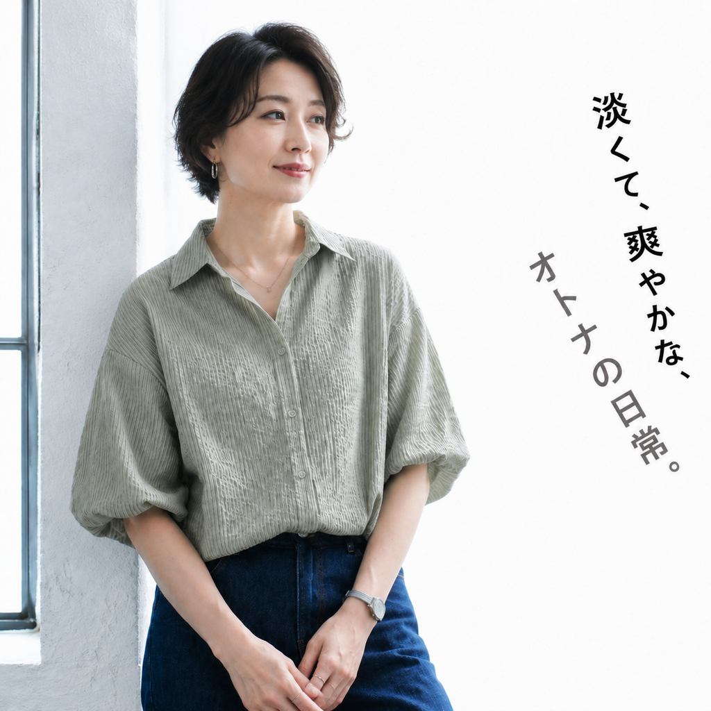 S-XL  ストライプ柄 心地よい デザイン 半袖 ブラウス S グレーグリーンストライプ
