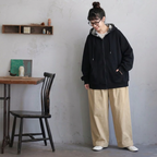 M-4XL 存在感抜群 長袖 配色 チェック柄  無地  パーカー/ジャージ M ブラック