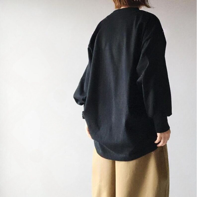 SML ナチュラル バルーンスリーブ 丸襟 ゆったり ワイドパンツ セットアップ 肌寒さ対応 S 写真通り