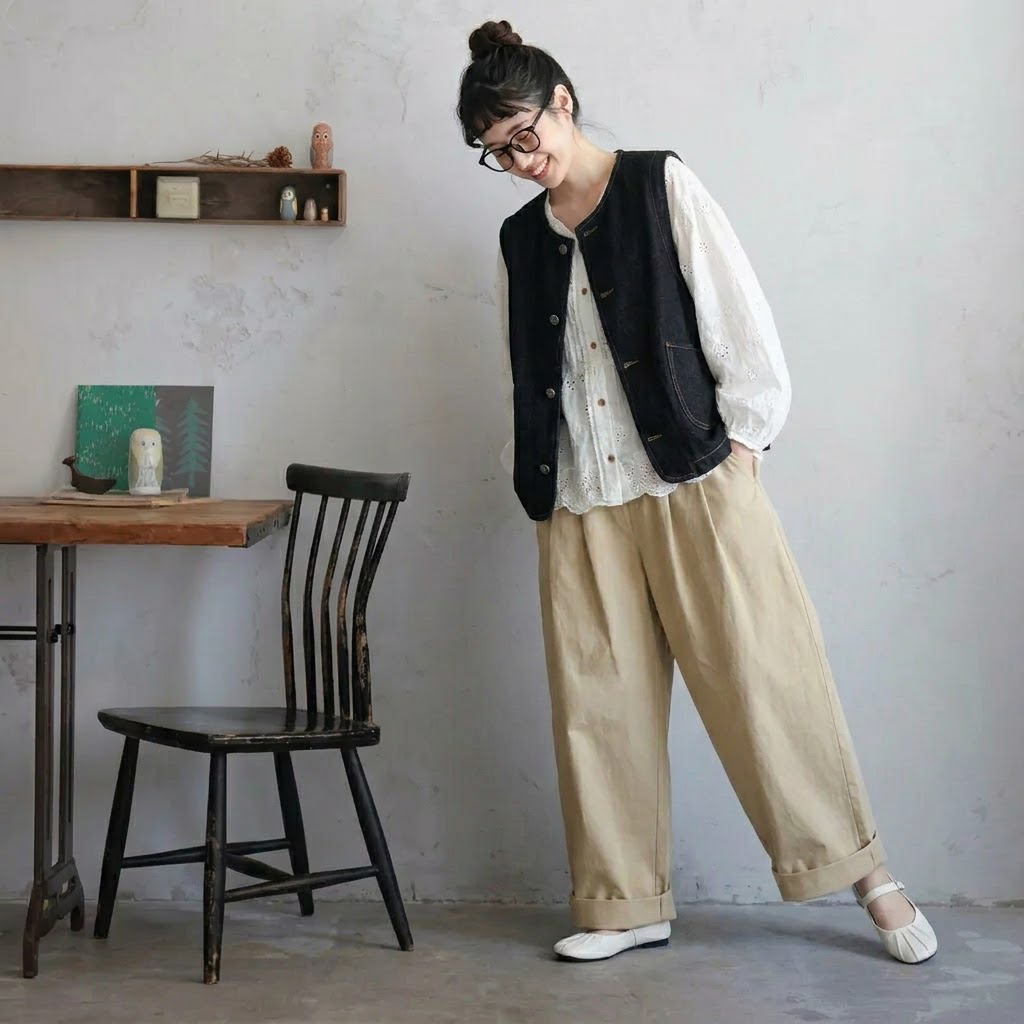 [3点セット] S-2XL 秋の小道を歩くための ベスト+シャツ+パンツ S ベスト+シャツ+パンツ/3点セット
