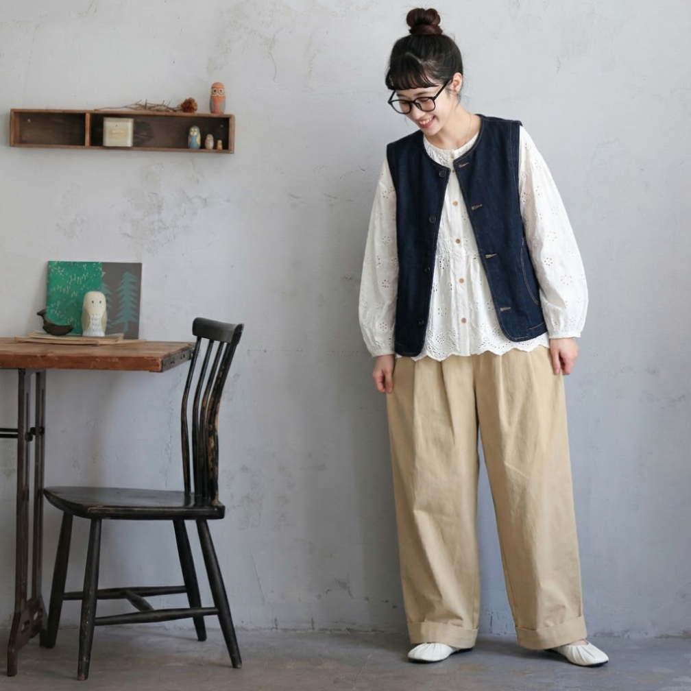 [3点セット] S-2XL 秋の小道を歩くための ベスト+シャツ+パンツ S ベスト+シャツ+パンツ/3点セット