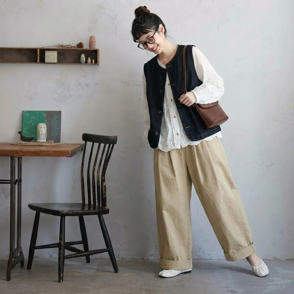 [3点セット] S-2XL 秋の小道を歩くための ベスト+シャツ+パンツ S ベスト+シャツ+パンツ/3点セット