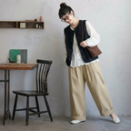 [3点セット] S-2XL 秋の小道を歩くための ベスト+シャツ+パンツ S ベスト+シャツ+パンツ/3点セット
