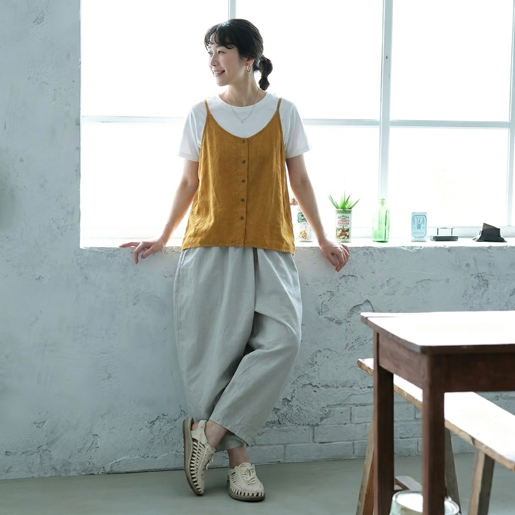 M~3XL コットン 体型をカバー 平日 週末 接触冷感 コーディネート自在 キャミソール M イエロー