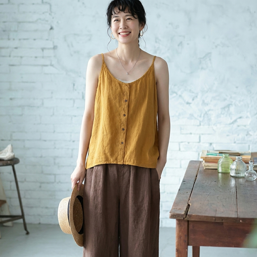 M~3XL コットン 体型をカバー 平日 週末 接触冷感 コーディネート自在 キャミソール M ブラック