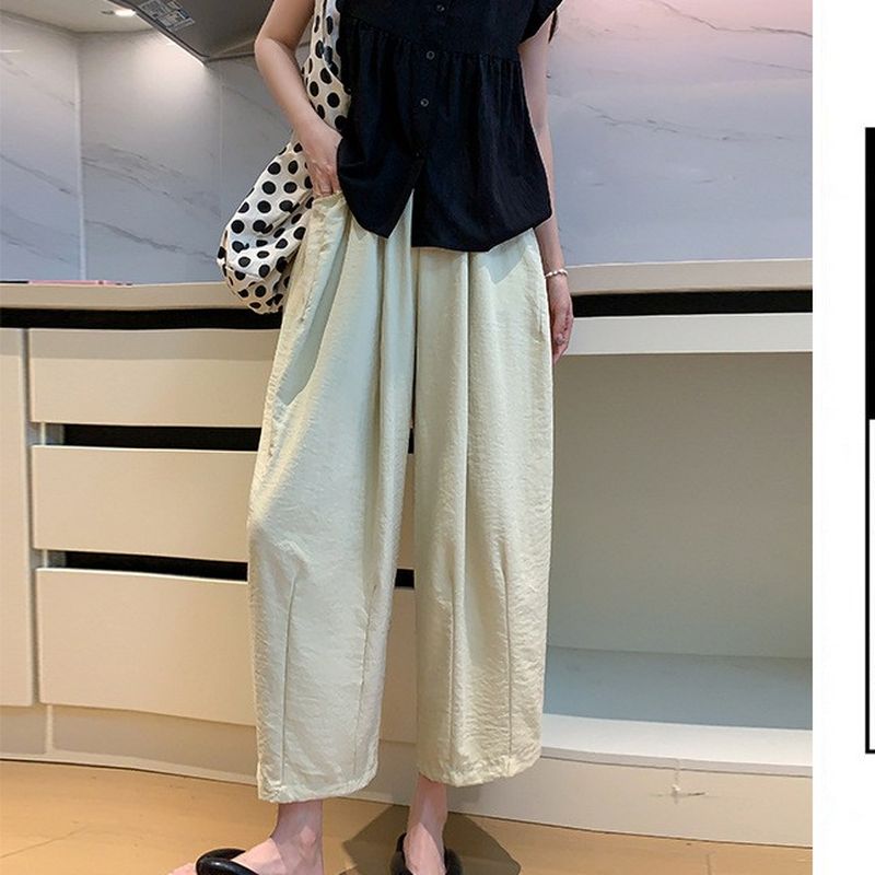 S~XL まるっと可愛い  無地 大きめのサイズ感  ガウチョパンツ S 抹茶グリーン (ロング丈)