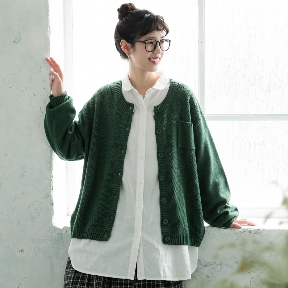 S-3XL 無地 ファッション カーディガン S ブラック