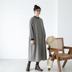 M-2XL チェック柄 ギャザー 大人のナチュラル 着回し ロングワンピース 2XL 白黒チェック
