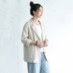 「くたっと、柔らか」 日焼け対策 M-2XL 綿麻  シングルブレスト 折り襟  カーディガン 2XL ベージュ